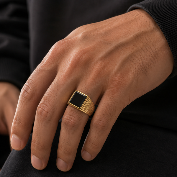 18K Black Square Ring