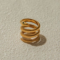 18K Snake Spiral Statement Ring