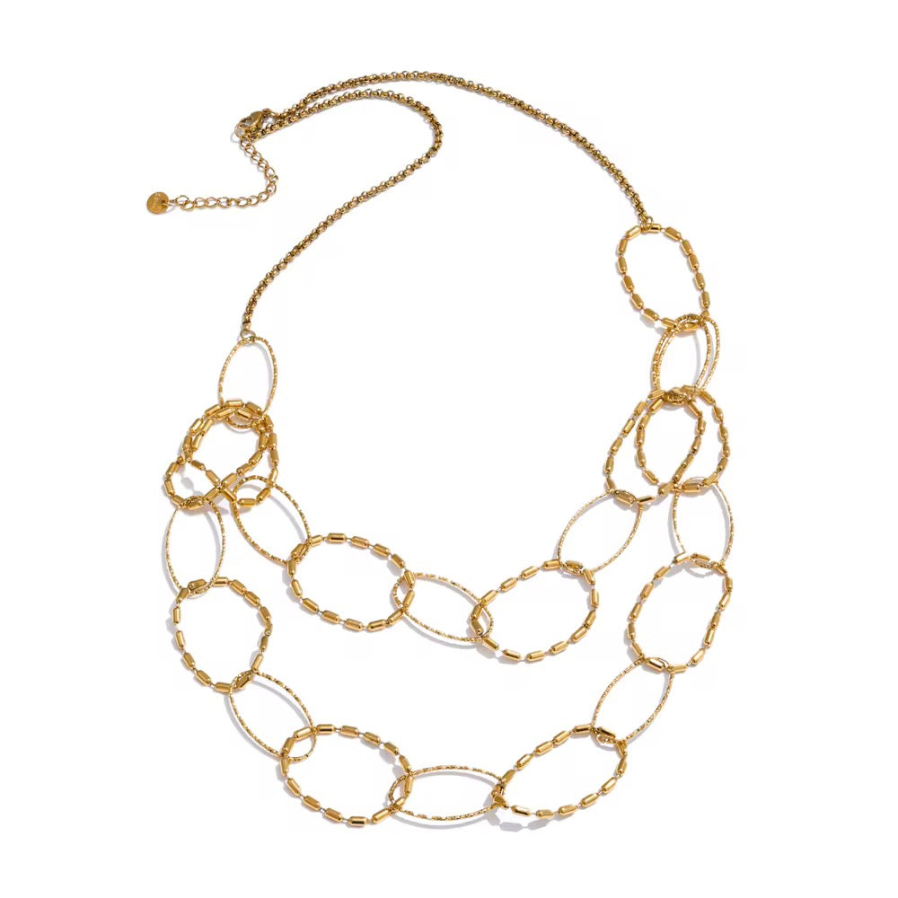 18K Layered Circles Necklace