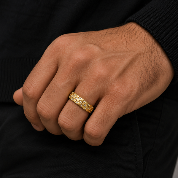 18K CZ Squares Ring