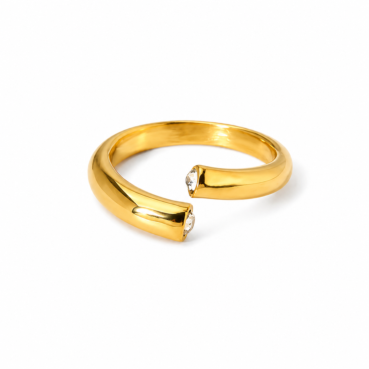 18K Twist Aurora CZ Ring