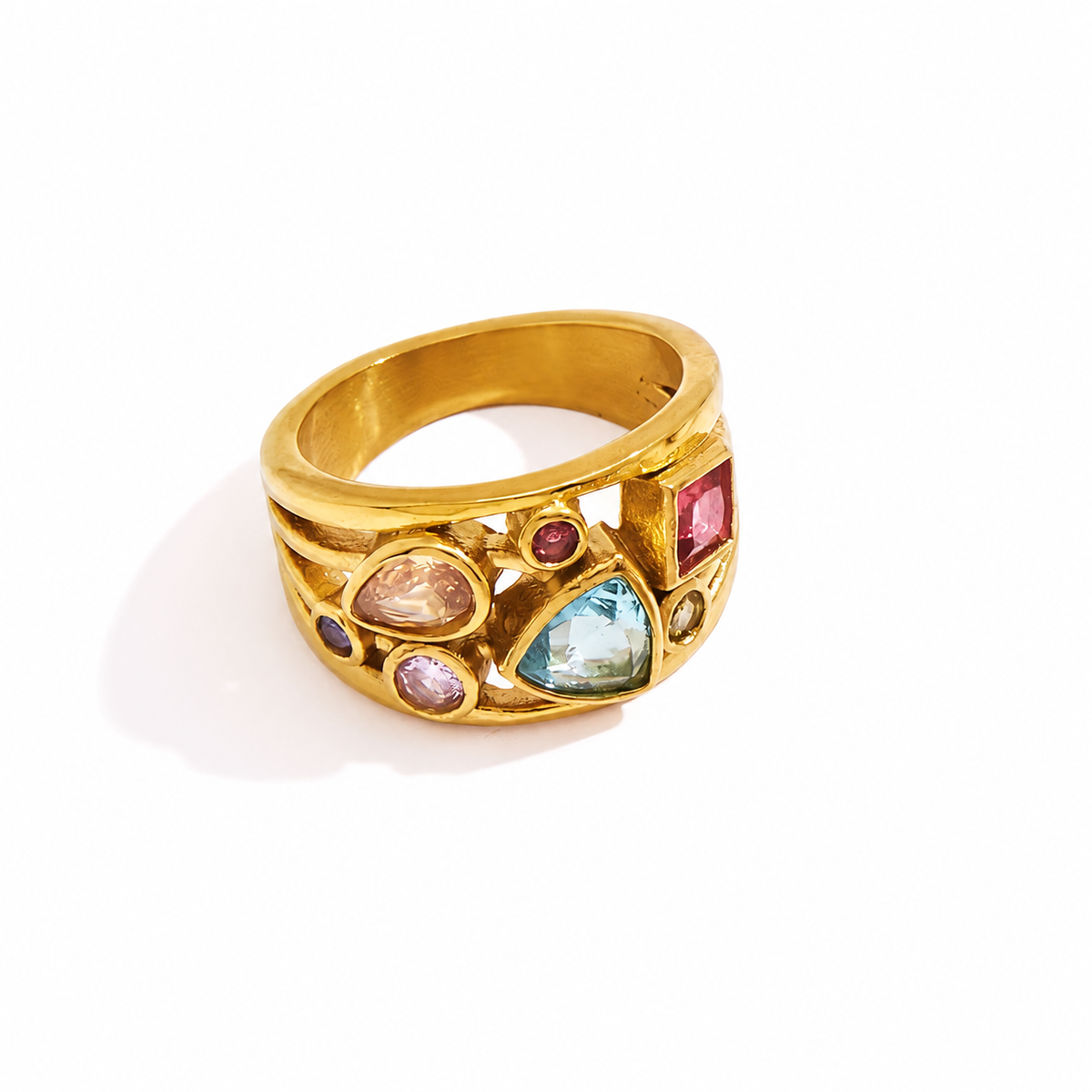 18K Verna Multi Stone Statement Ring