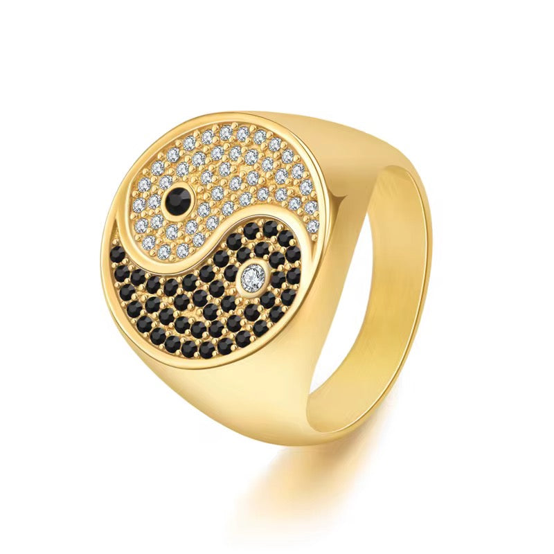 Yin Yang CZ Onyx - 18K
