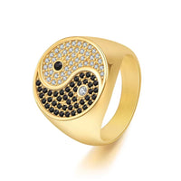 Yin Yang CZ Onyx - 18K