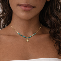 18K Turquoise Star Necklace