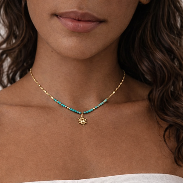 18K Turquoise Star Necklace