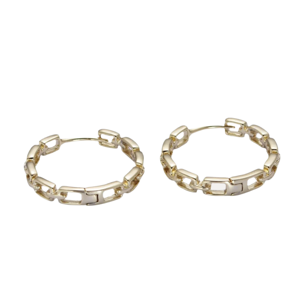 Cable Chain Link Hoops in 14K Gold-Filled