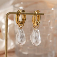 18K Baroque Pearl Charm Earrings
