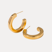 Classic Smooth Hoops in 18K Gold-Plating or Silver