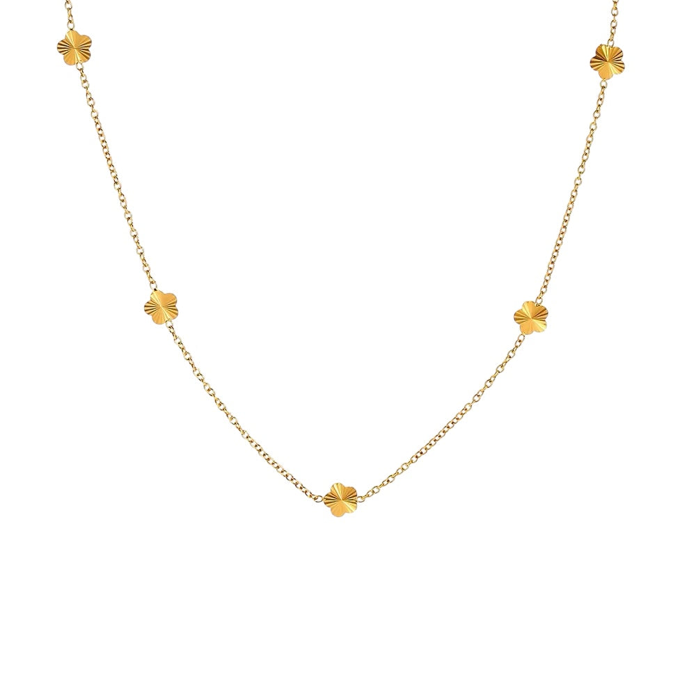 18K Gold Filled Dainty Flower Necklace