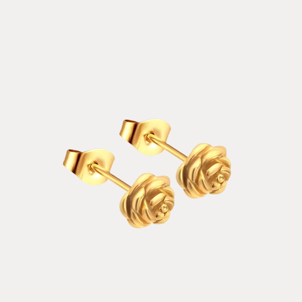 Rose Vermeil Studs in 18K Gold-Plating