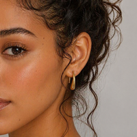 18K Bar Hoop Earrings