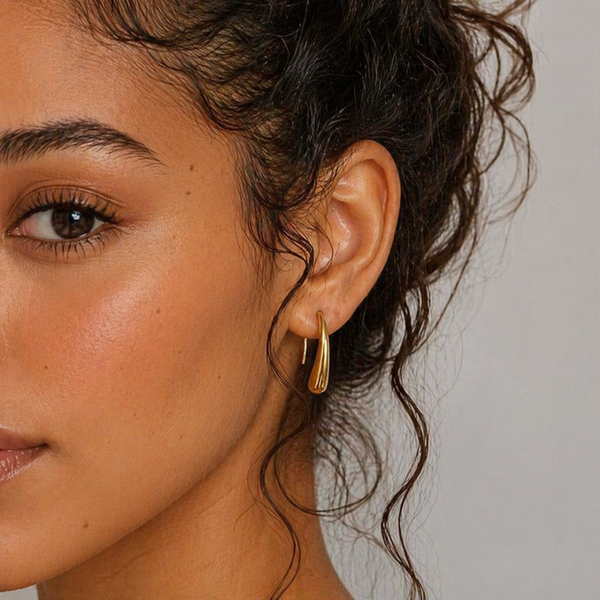 18K Bar Hoop Earrings