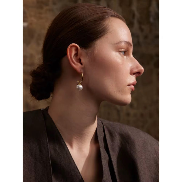 18K Pearl Hook Dangles
