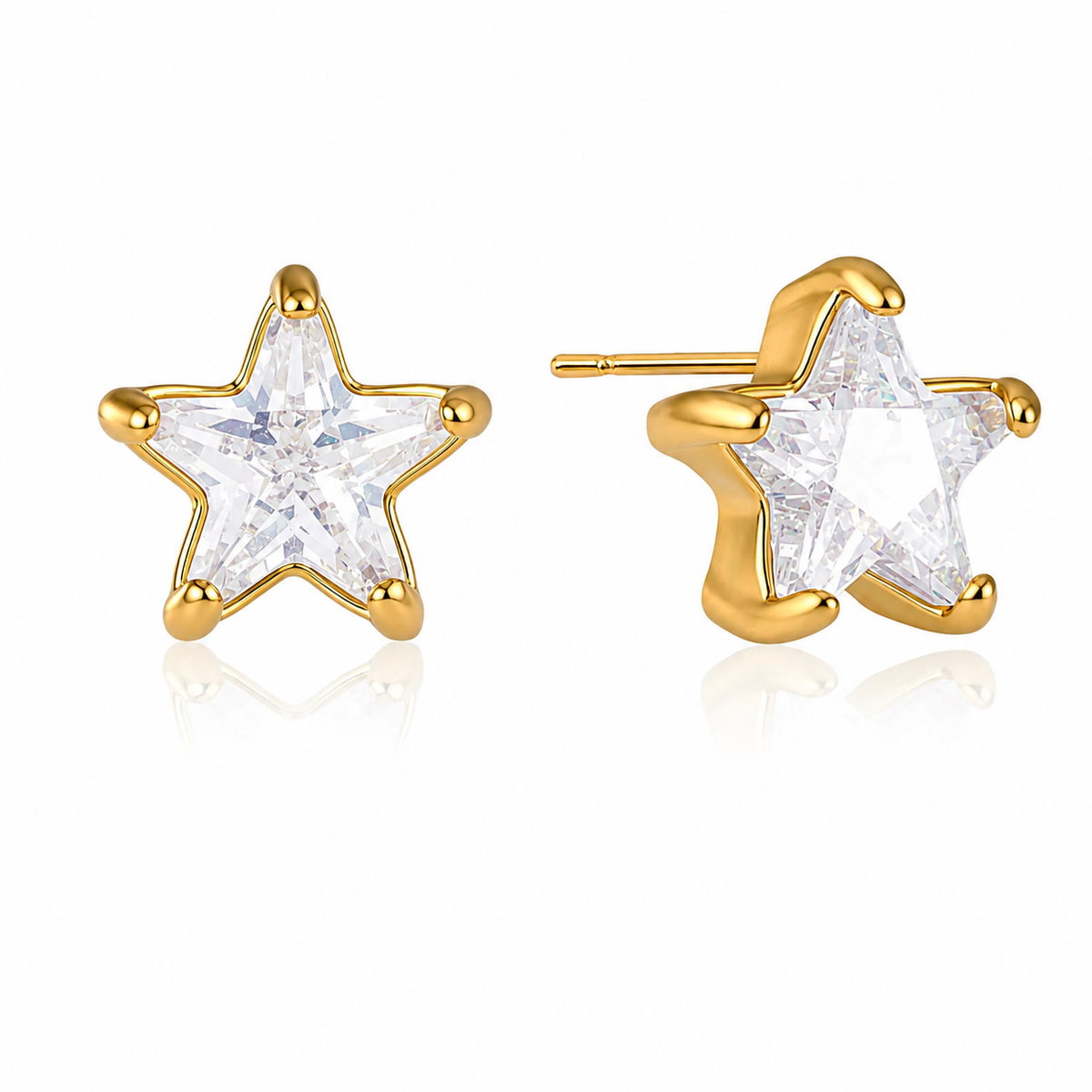 18K Heart Classic Stud