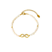 18K Infinity Fresh Water Pearls Bracele