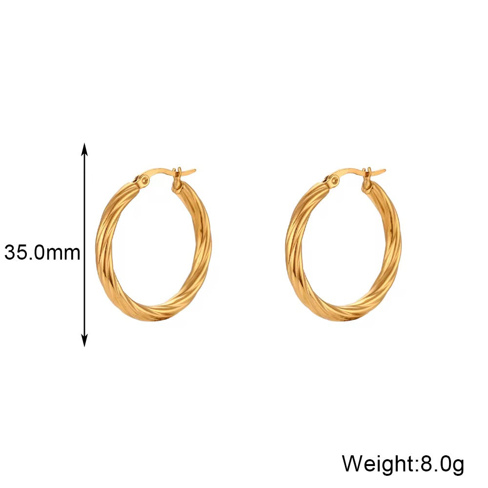 Vintage Round Hoops in 18K Gold-Filled