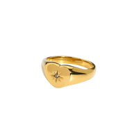 18K Heart CZ Ring