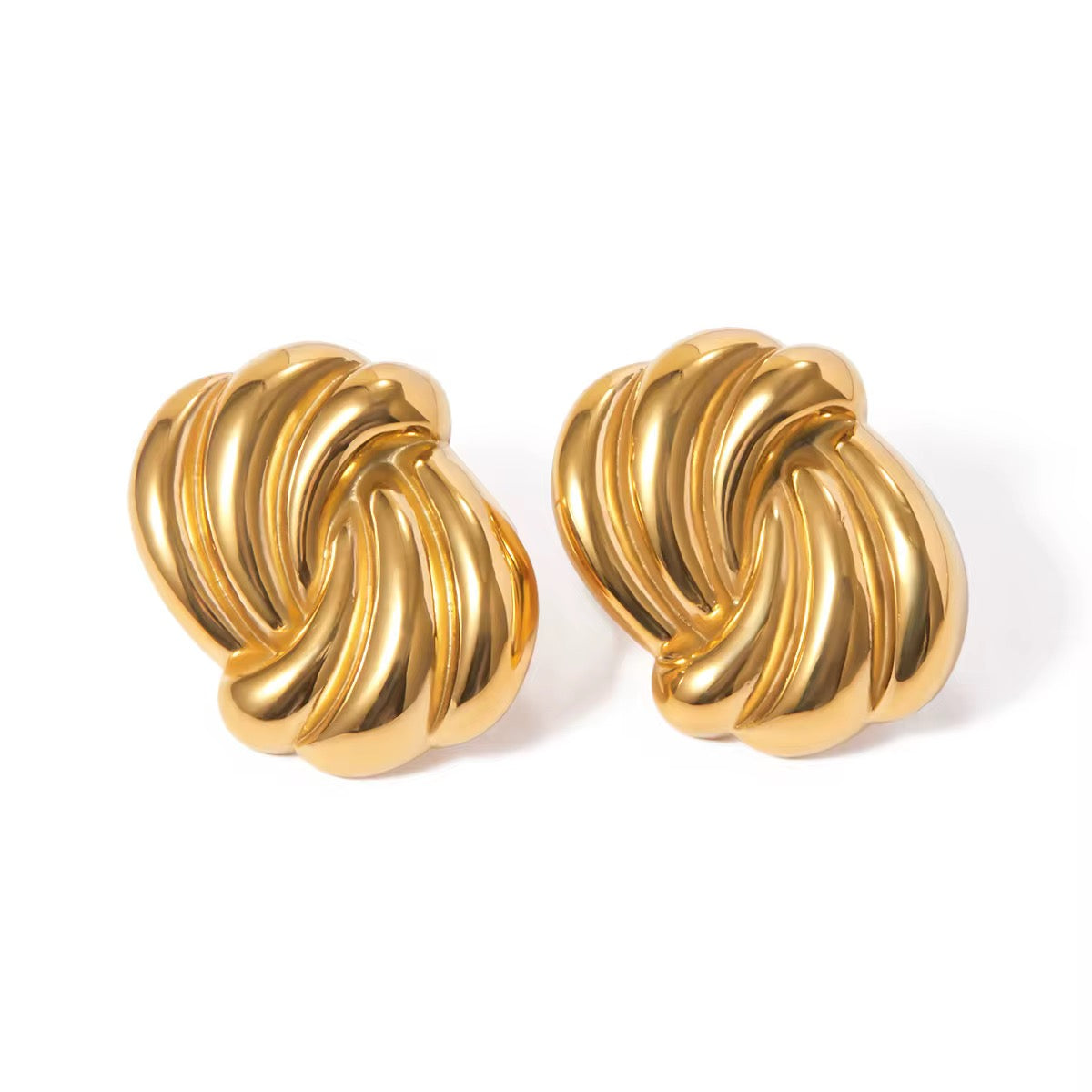 Rectangular Wave Studs in 18K Gold-Plating