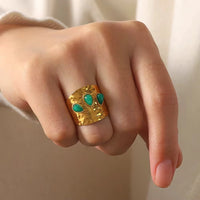 18K Green Jade Ring