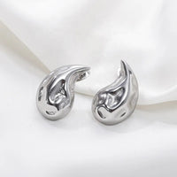 Silver Pointy Textured Teardrop