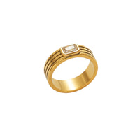 18K Baguette Stripe Ring