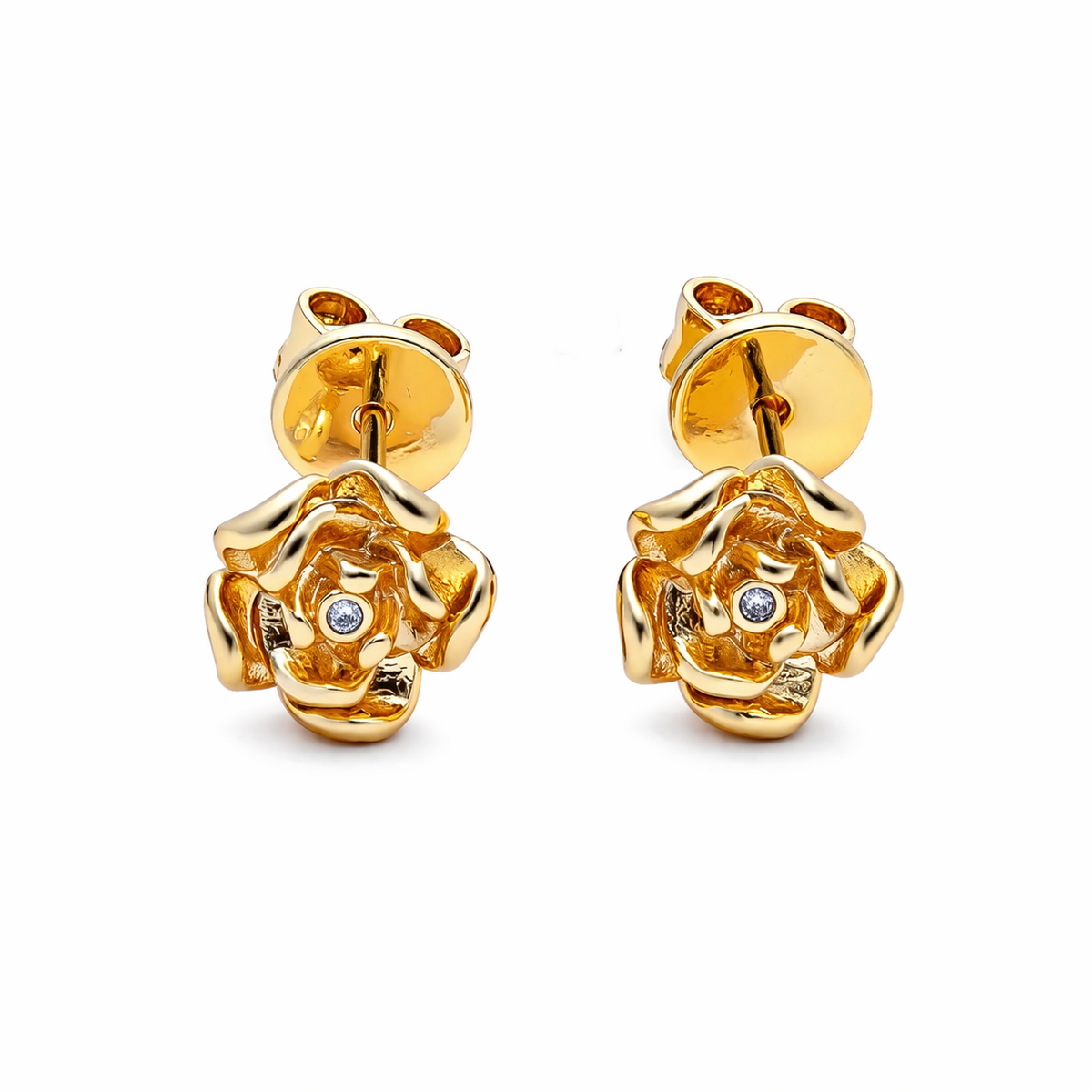 18K Gold Filled Mini Rose Studs