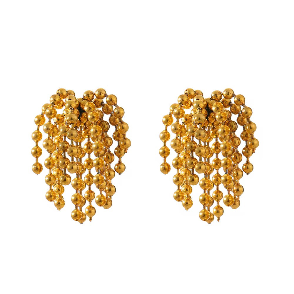 18K Beaded Bouquet Statement Studs