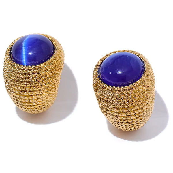 18K Vintage Snail Statement Earrings