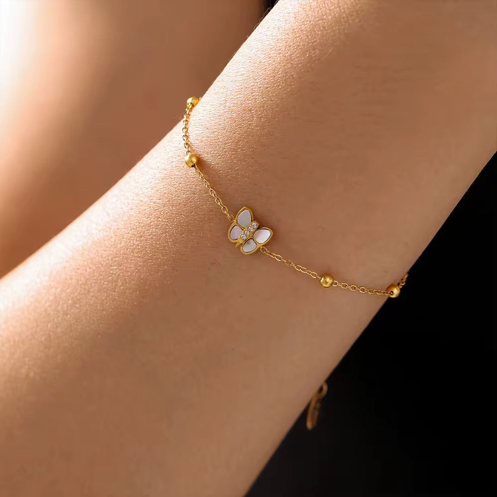 18K Dainty Butterly Bracelet