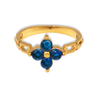 18K Clover Checkered Ring
