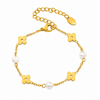 18K Lana Pearl Clover Bracelet