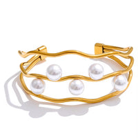 18K Pearl Cuff Bangle