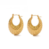 Oval Croissant Hoops in 18K Gold-Plating