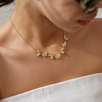 18K Butterfly CZ Links Necklace