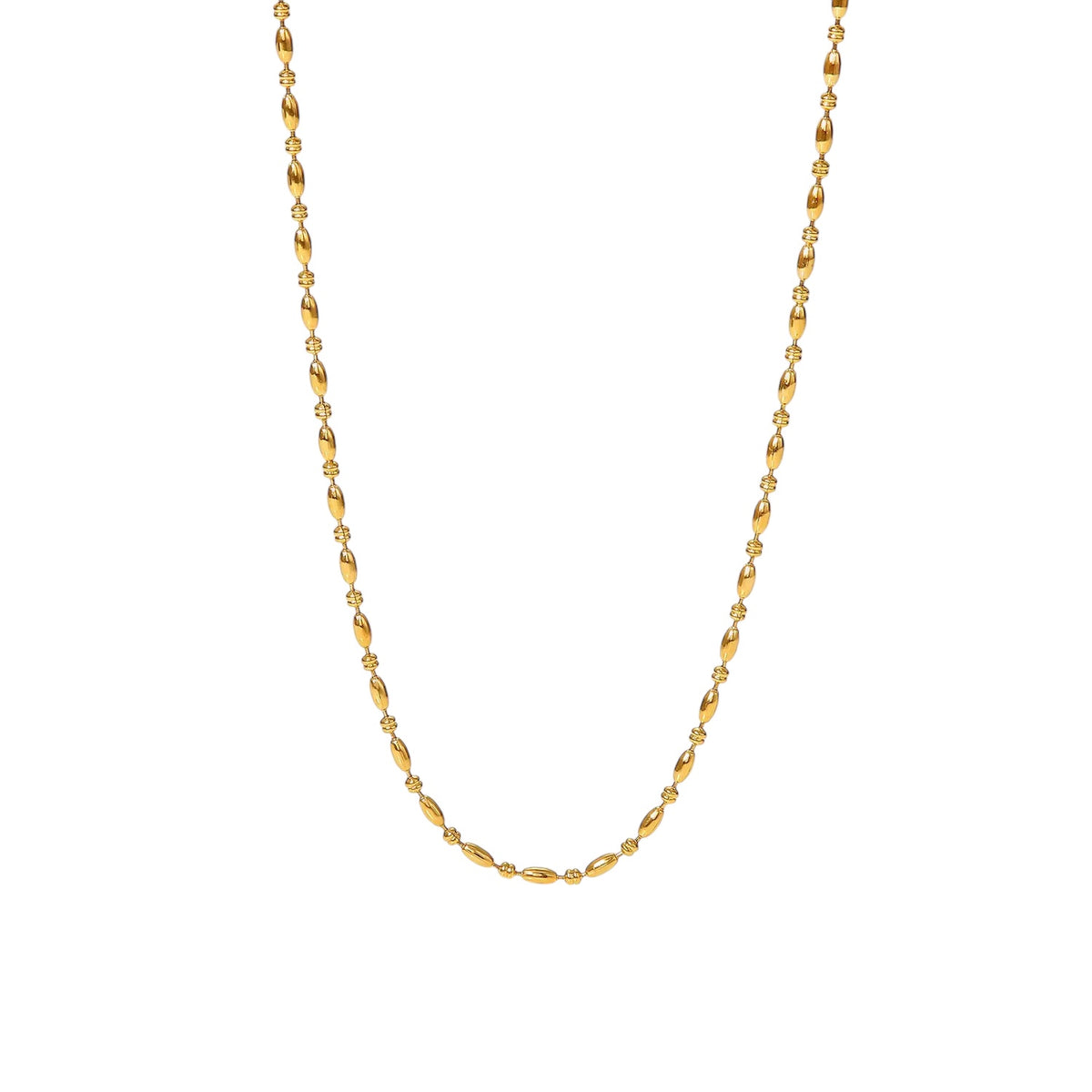 18K Dainty Oval Bead Chain