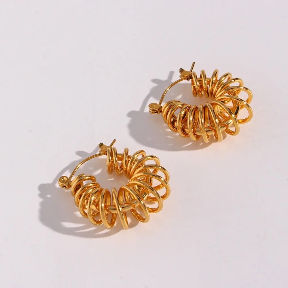 18K Spiral Hoops