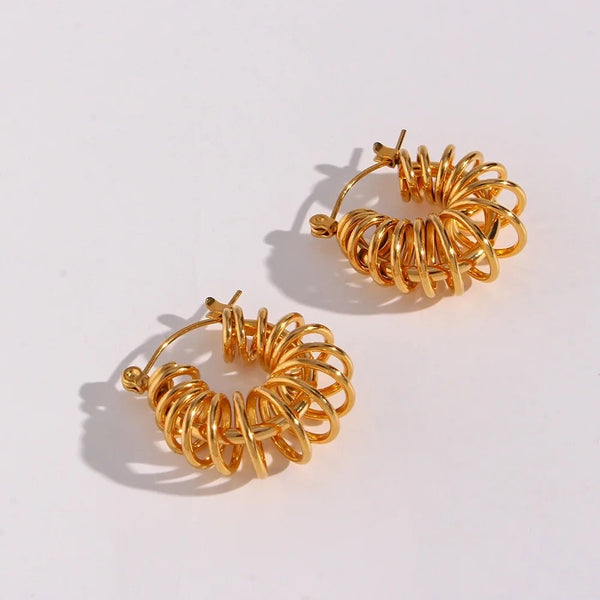 18K Spiral Hoops