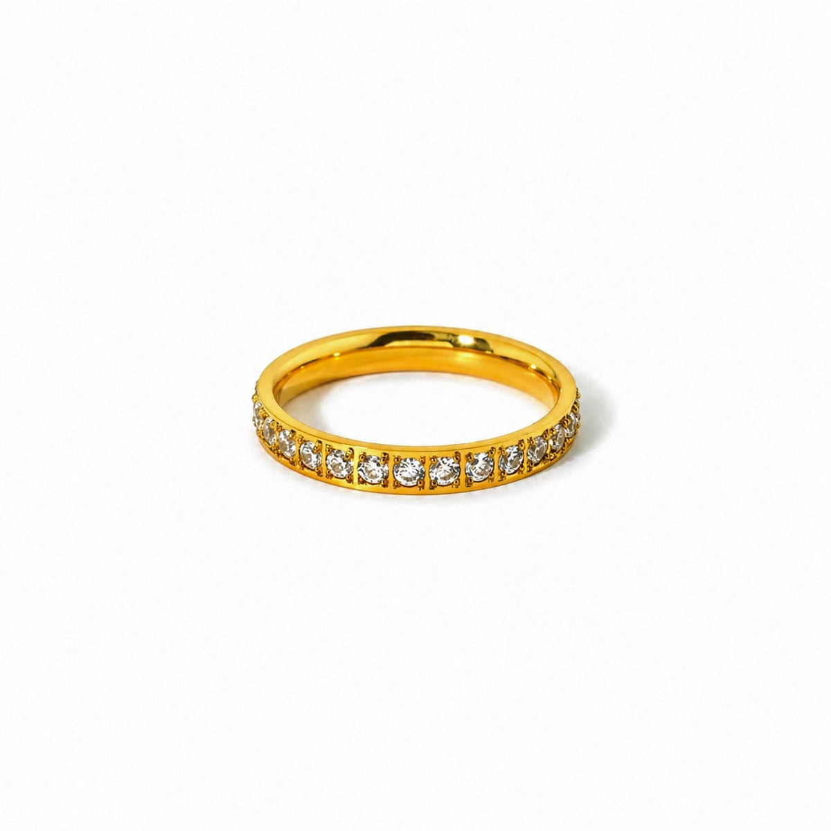18K Aura CZ Eternity Band Ring