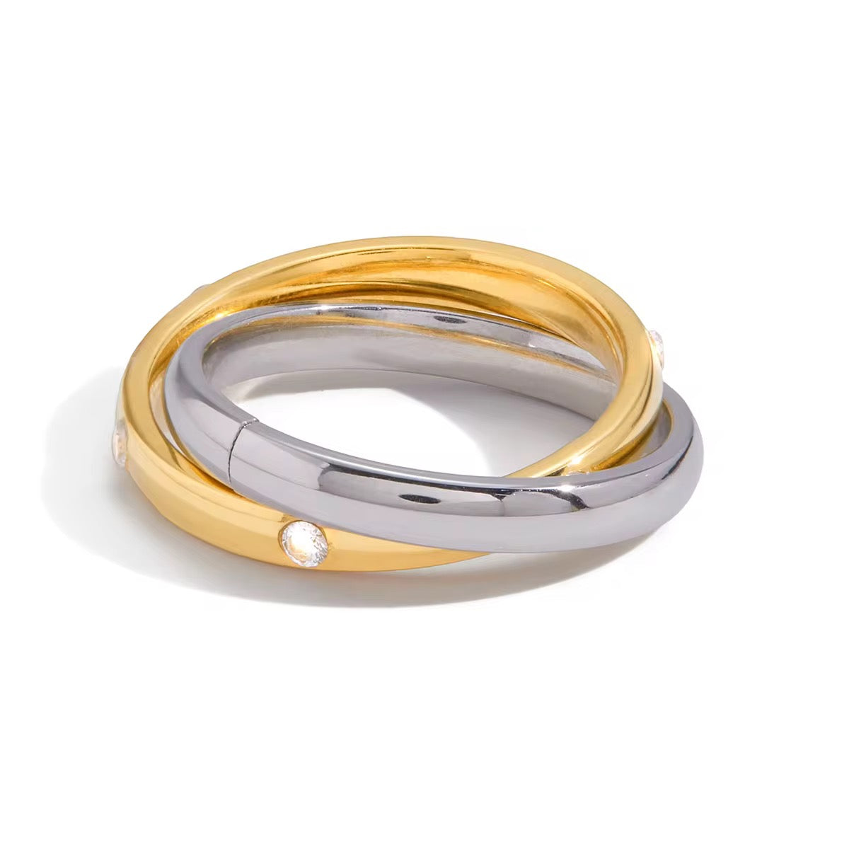 Two Tone Intertwined Ring