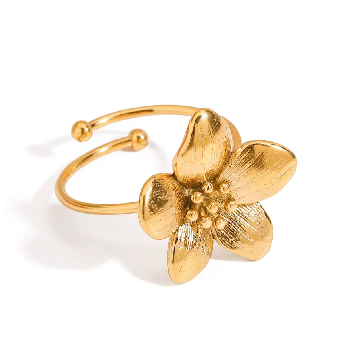 18K Adjustable Flower Ring