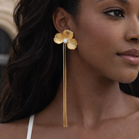 18K Oversized Flower Pearl Statement Earrings