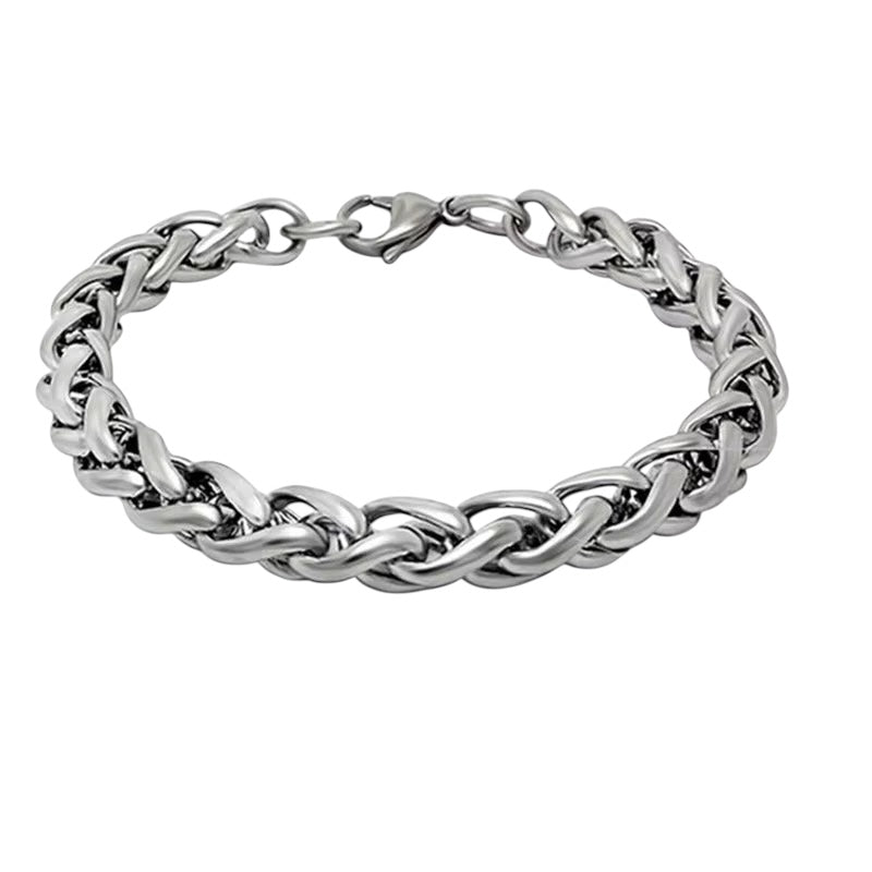 Silver Chunky Braided Bracelet