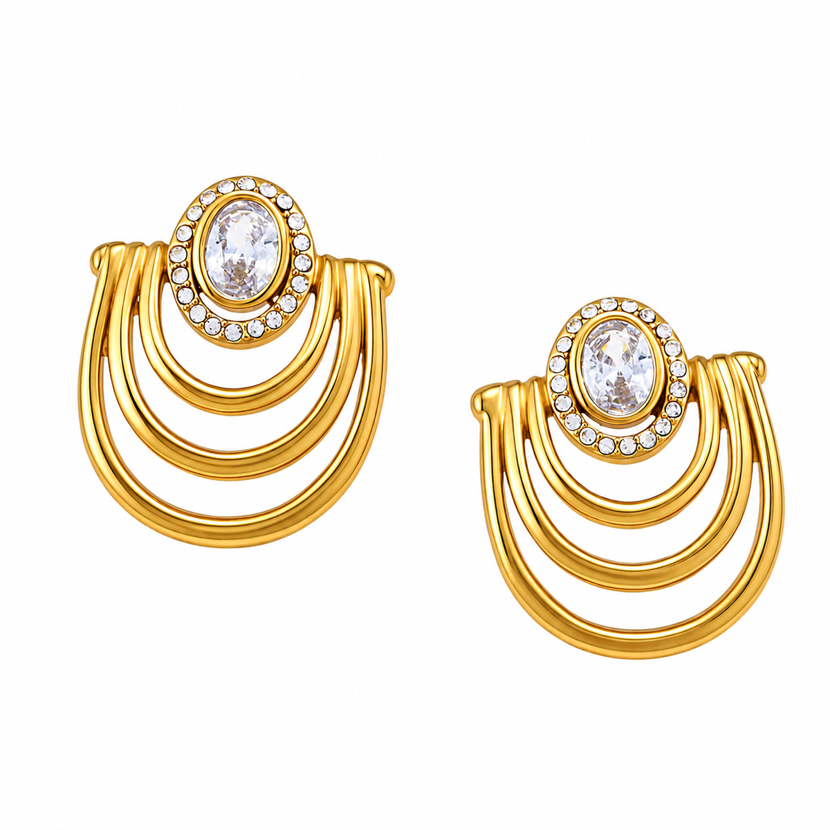 18K Queen Mary Statement Earrings