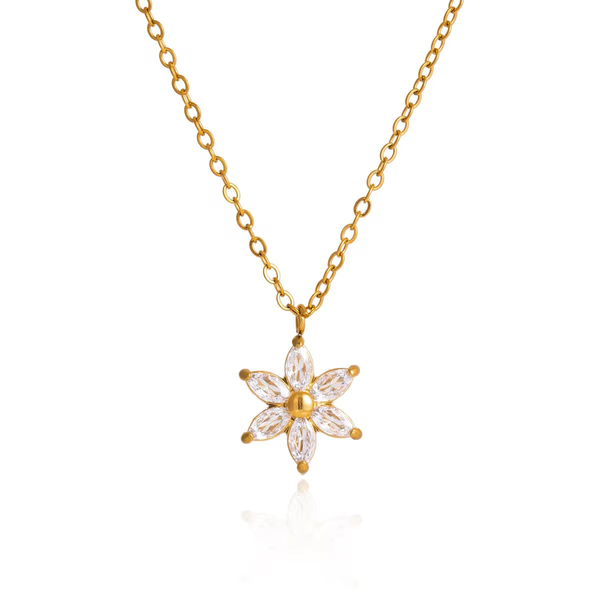 18K Sampaguita Flower Zircon Dainty Necklace