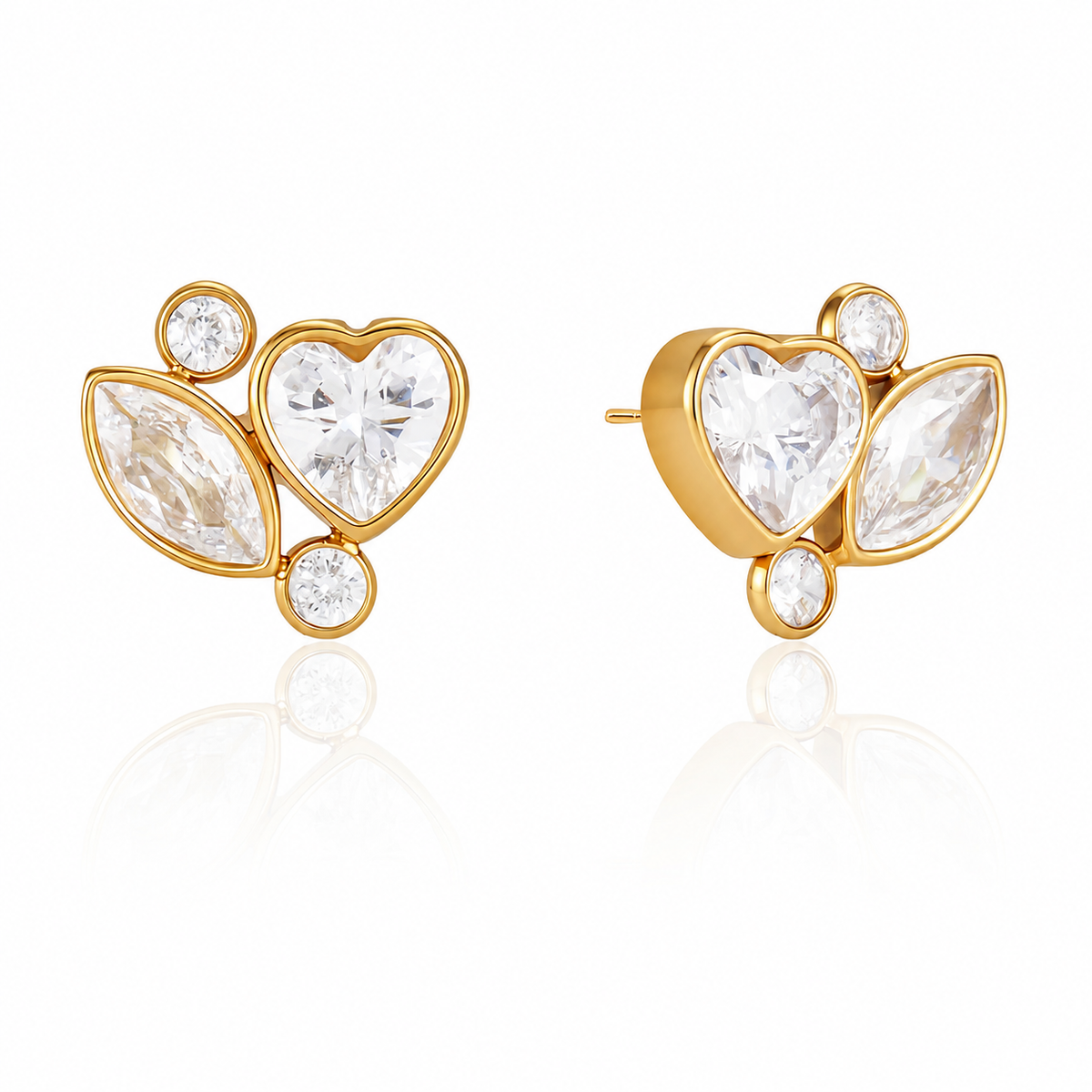 18K Dainty Bezels Studs