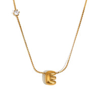 18K Bubble Dainty Initial Necklace