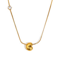 18K Bubble Dainty Initial Necklace