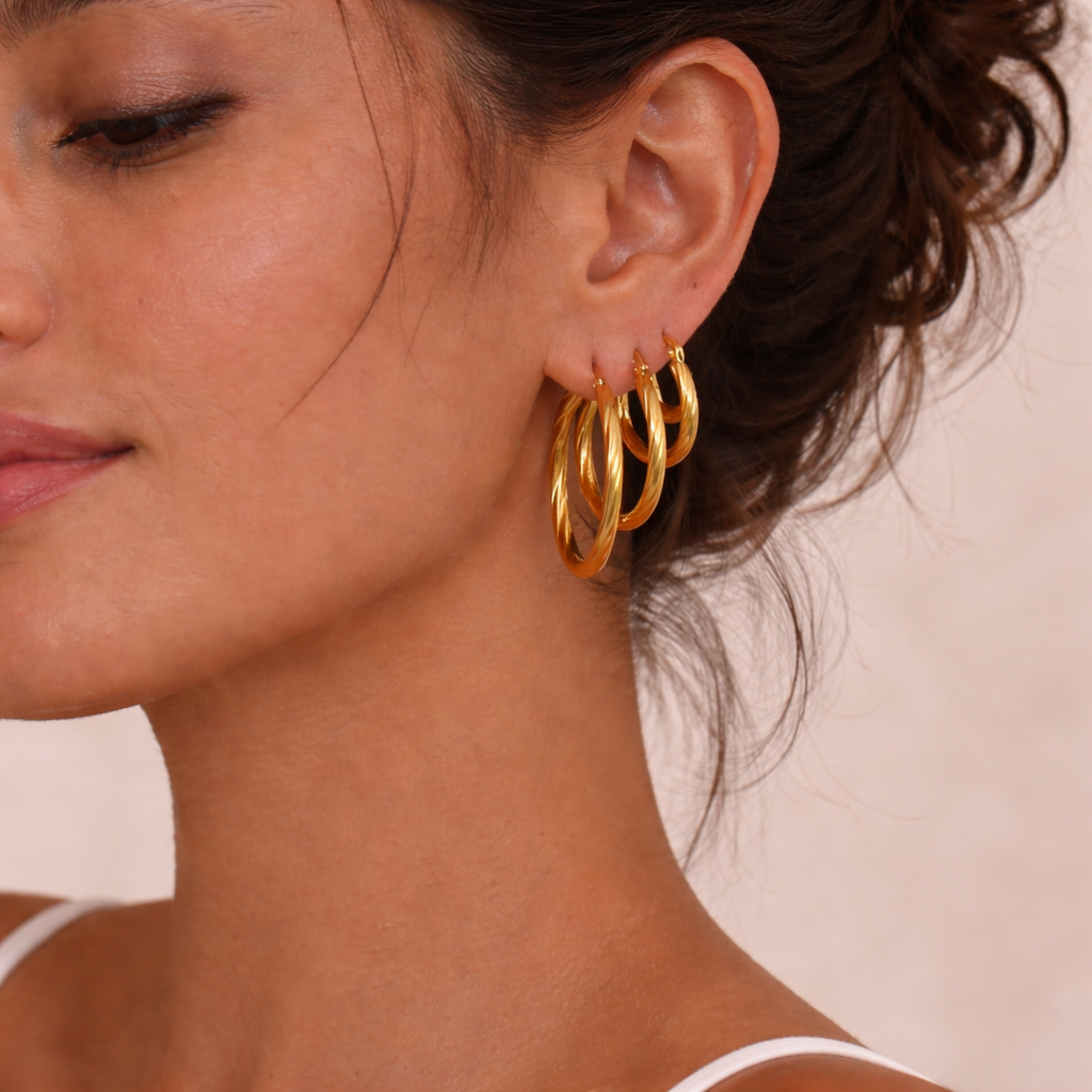 18K Rope Hoops