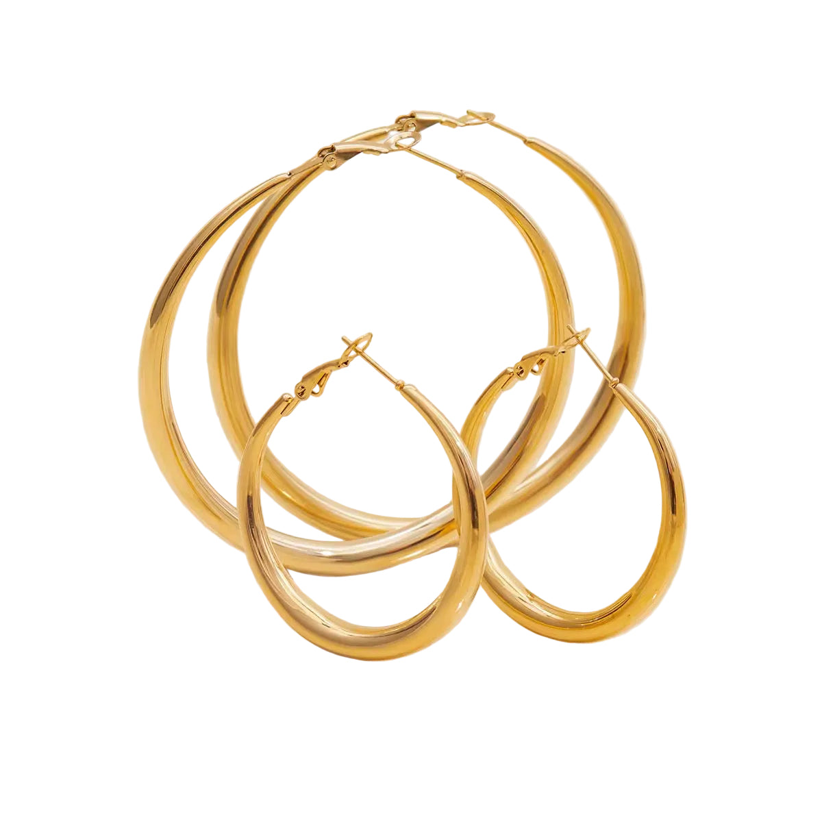 18K Oversized Classic Hoops